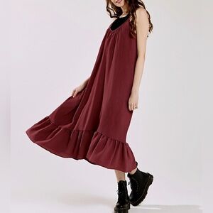 NOFLIK Waterfall Gathered Ruffle Maxi Nutshell Dress in various sizes NWT